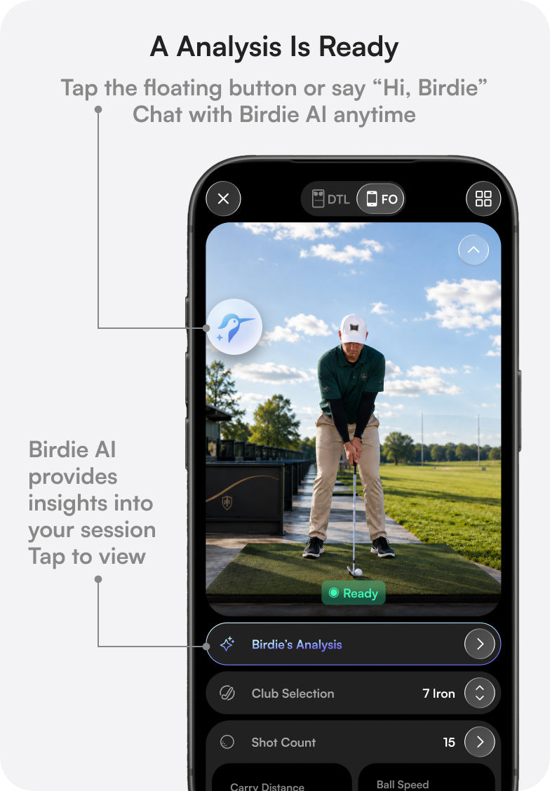 App screen while taking shots during a practice session